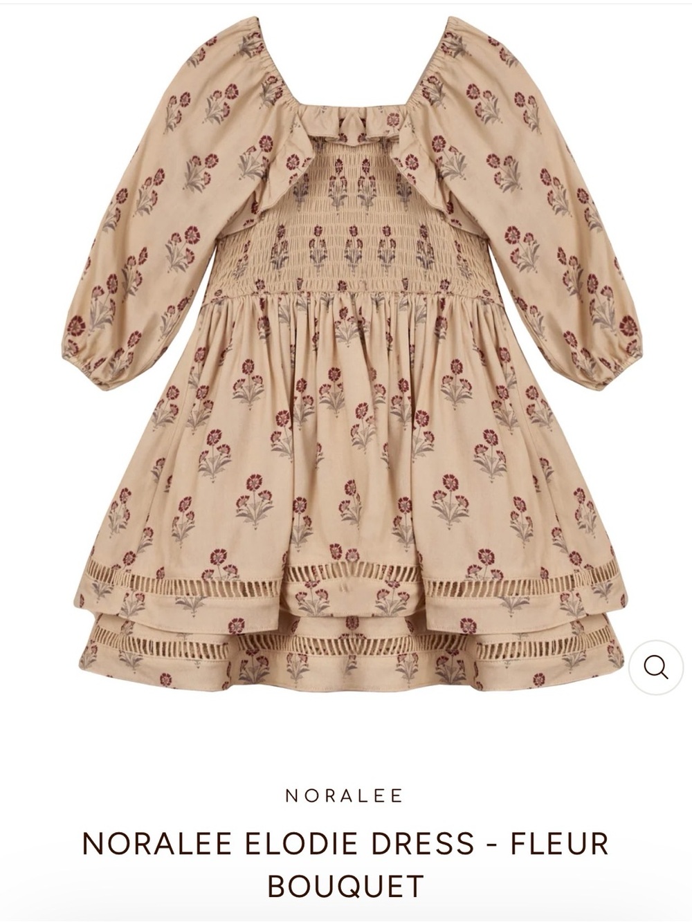 Elodie Kids Dress in Fleur Bouquet Beige